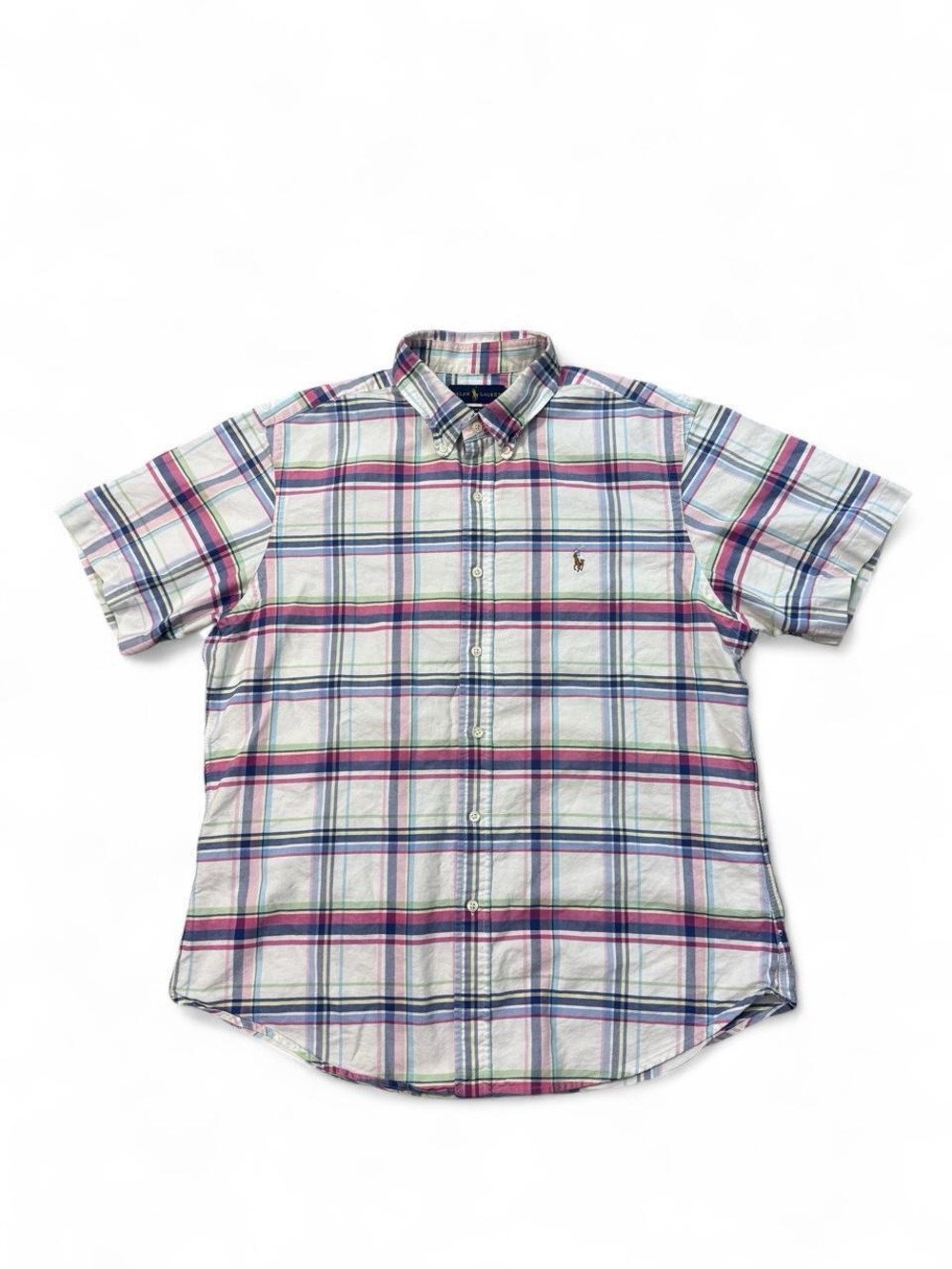 Polo Ralph Lauren flesh pony short sleeve button down shirt madras plaid XL mens